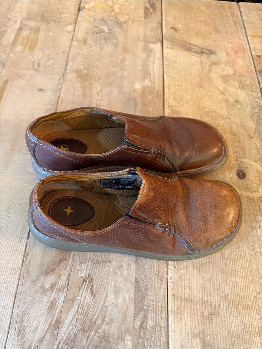 Dr. Martens Brown Leather Slip-On Clogs - Picture 4 of 10